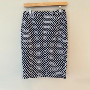 The Limited Navy and White Patterned Pencil Skirt Size 0